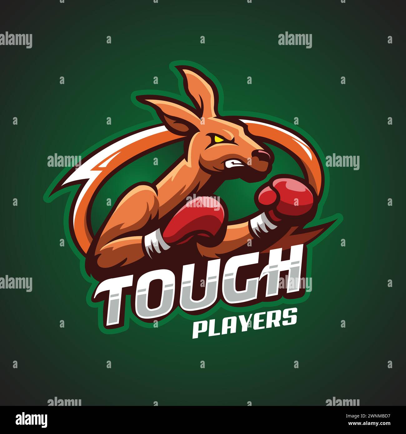 Mascotte kangourou et logo sportif. Kangourous Fighter animal logo Sports Club Team badge boxe kangourou mascotte e logo sport Illustration de Vecteur