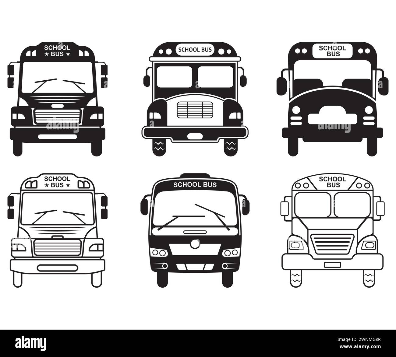 Vecteur de bus scolaire, retour à l'école, SVG scolaire, monogramme divisé de nom de bus scolaire, Clipart de bus scolaire Illustration de Vecteur