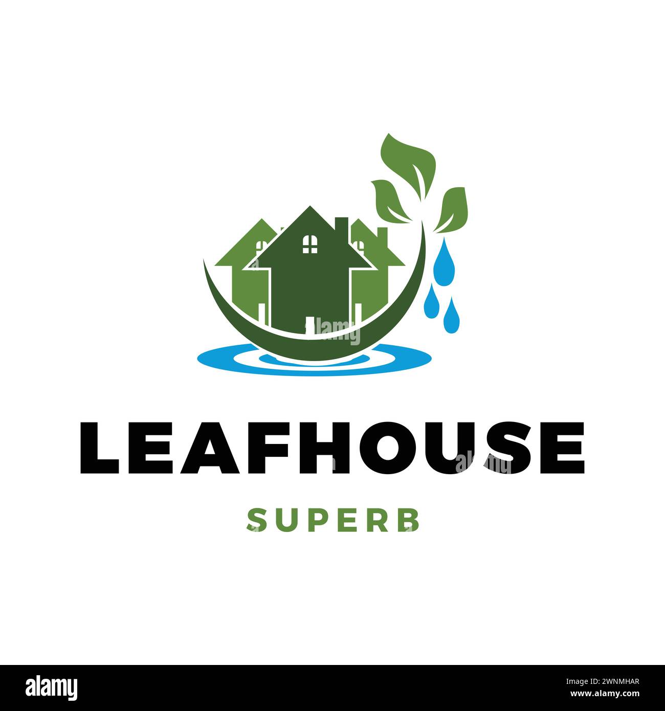 ECO Friendly House ou Leaf House icône modèle de conception de logo Illustration de Vecteur