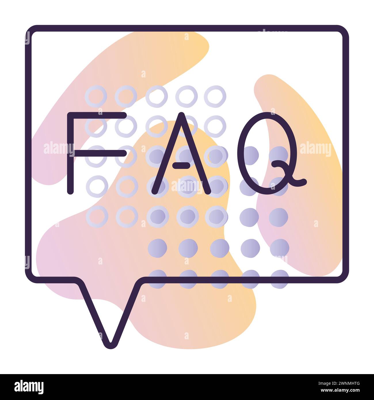 FAQ, questions et réponses, icône vectorielle de ligne bleu foncé avec un fond dégradé Illustration de Vecteur