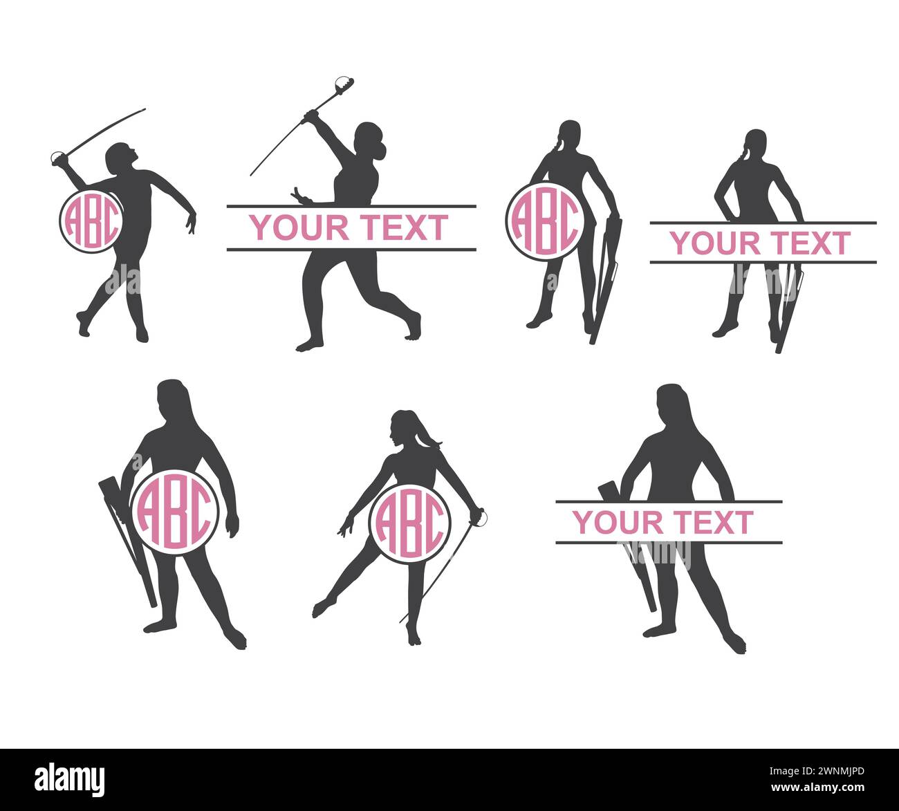 Color Guard Vector, Peace Love Color Guard, Marching Band Clipart, Marching Band Split Monogram, Color Guard Monogram, fusil de garde de couleur noire, Color Illustration de Vecteur