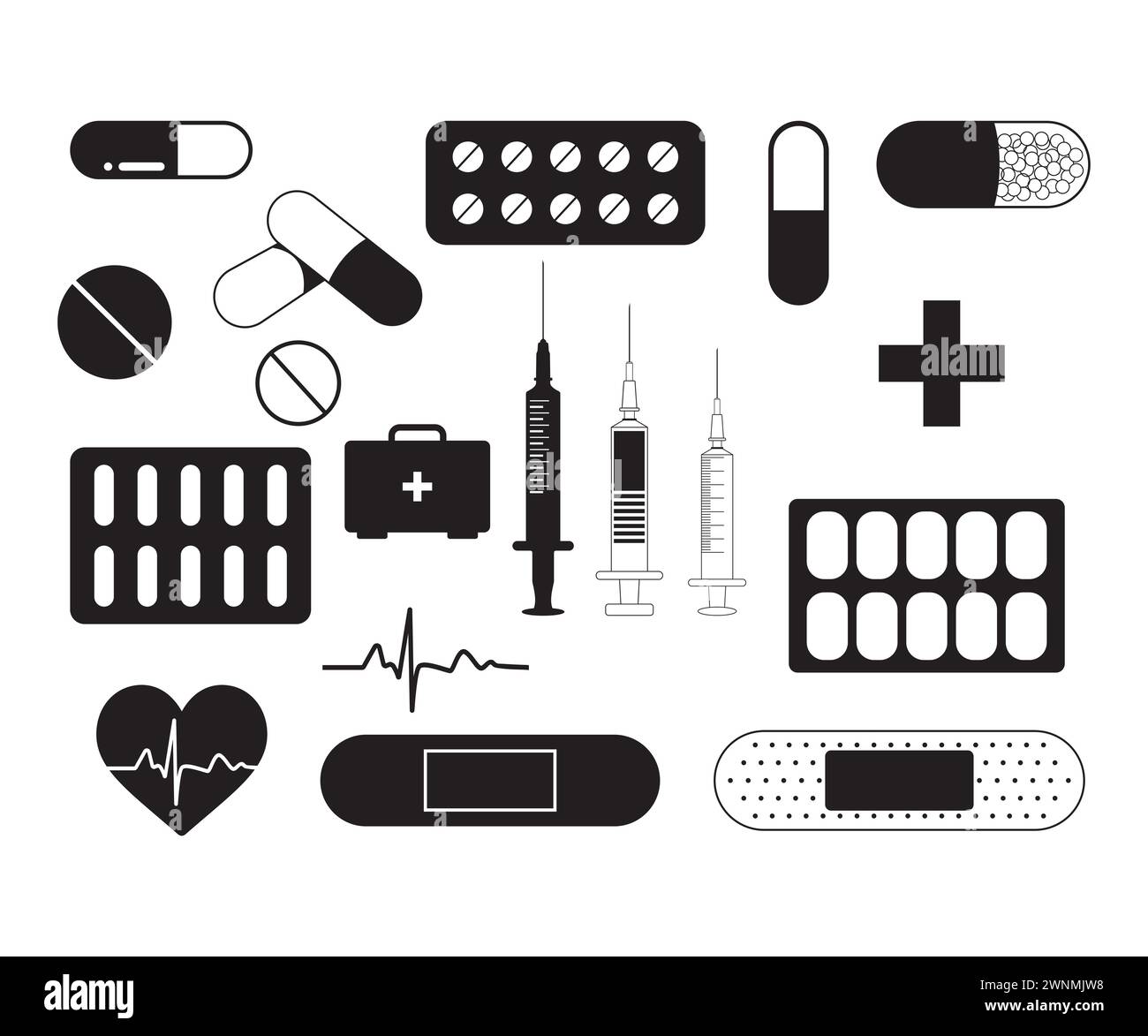 Pack SVG médecine, Pack SVG infirmière, vecteur médecine, clipart médecine, fil de coupe médecine, docteur Vector, SVG médical, médecine Illustration de Vecteur
