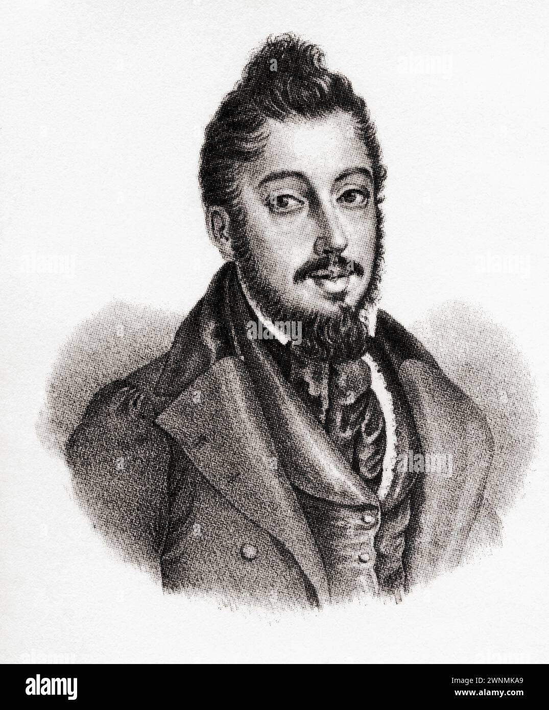 Mariano José de Larra y Sánchez de Castro, 1809 – 1837. Journaliste espagnol, romancier romantique, dramaturge et homme politique qui s'est suicidé à l'âge de 27 ans. Banque D'Images