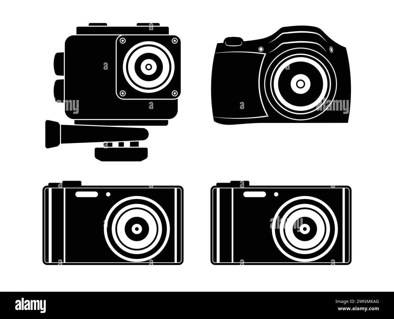 Pack SVG caméra, photographie, photos SVG, Clipart caméra, fichier de découpe caméra, silhouette de caméra, vecteur de caméra, vecteur de caméra, Cricut de caméra Illustration de Vecteur