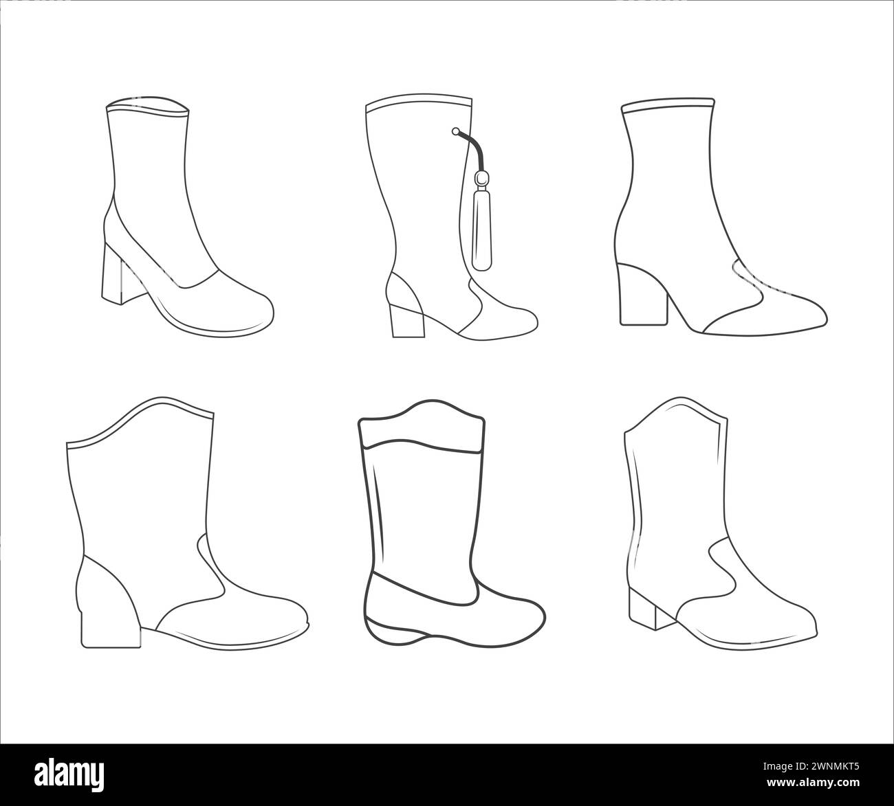 Drill Team Majorette Boots Outline, Majorette Boots, Drill Team Majorette Boots Split Monogram, Majorette Boots Outline, Drill Team Majorette Boots Illustration de Vecteur