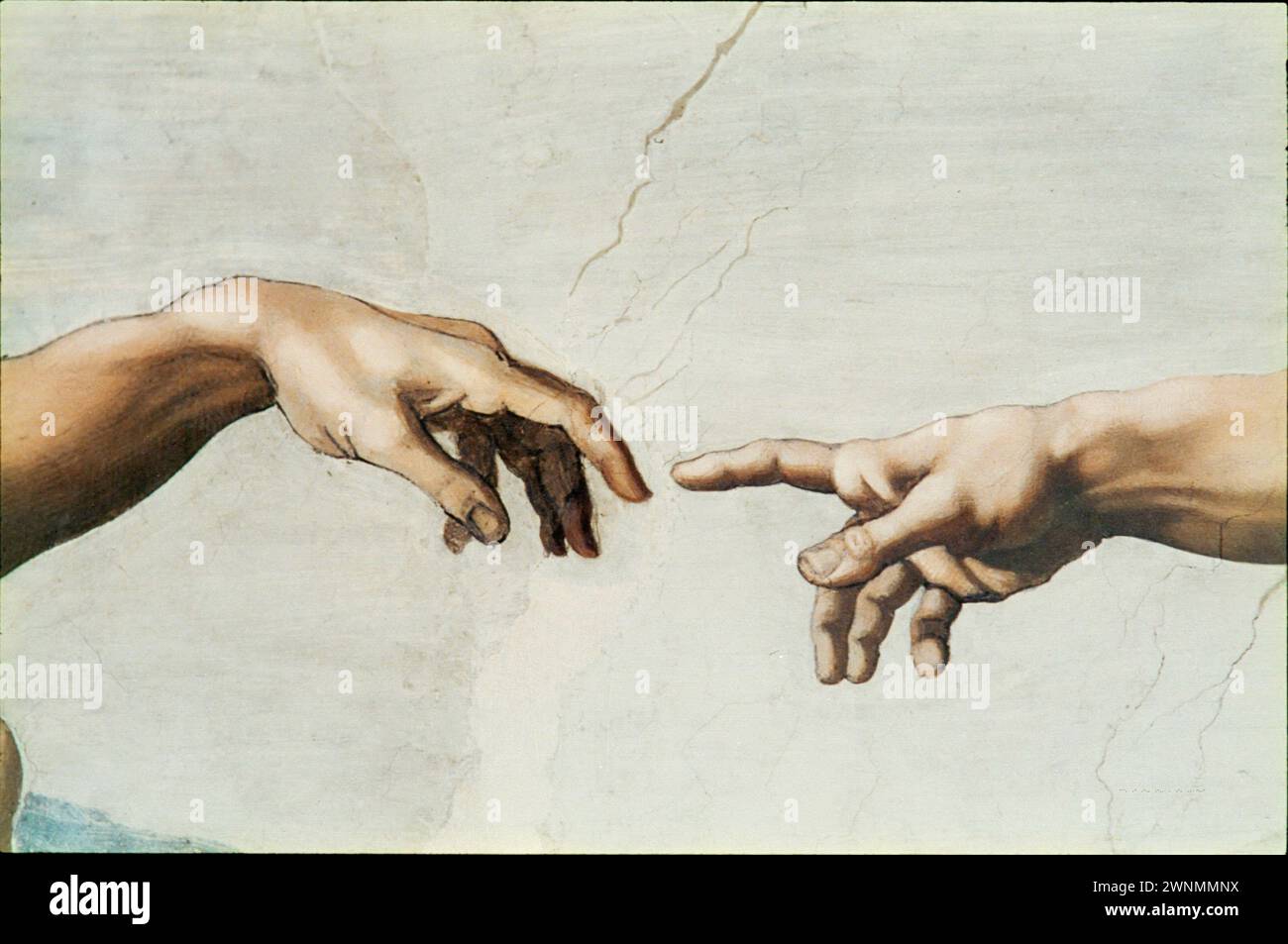 Michel-Ange Buonarroti – création d'Adam (fragment) Banque D'Images