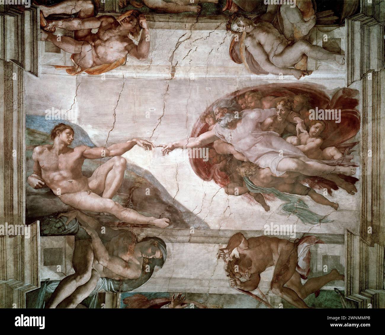 Michelangelo Buonarroti – création d’Adam Banque D'Images