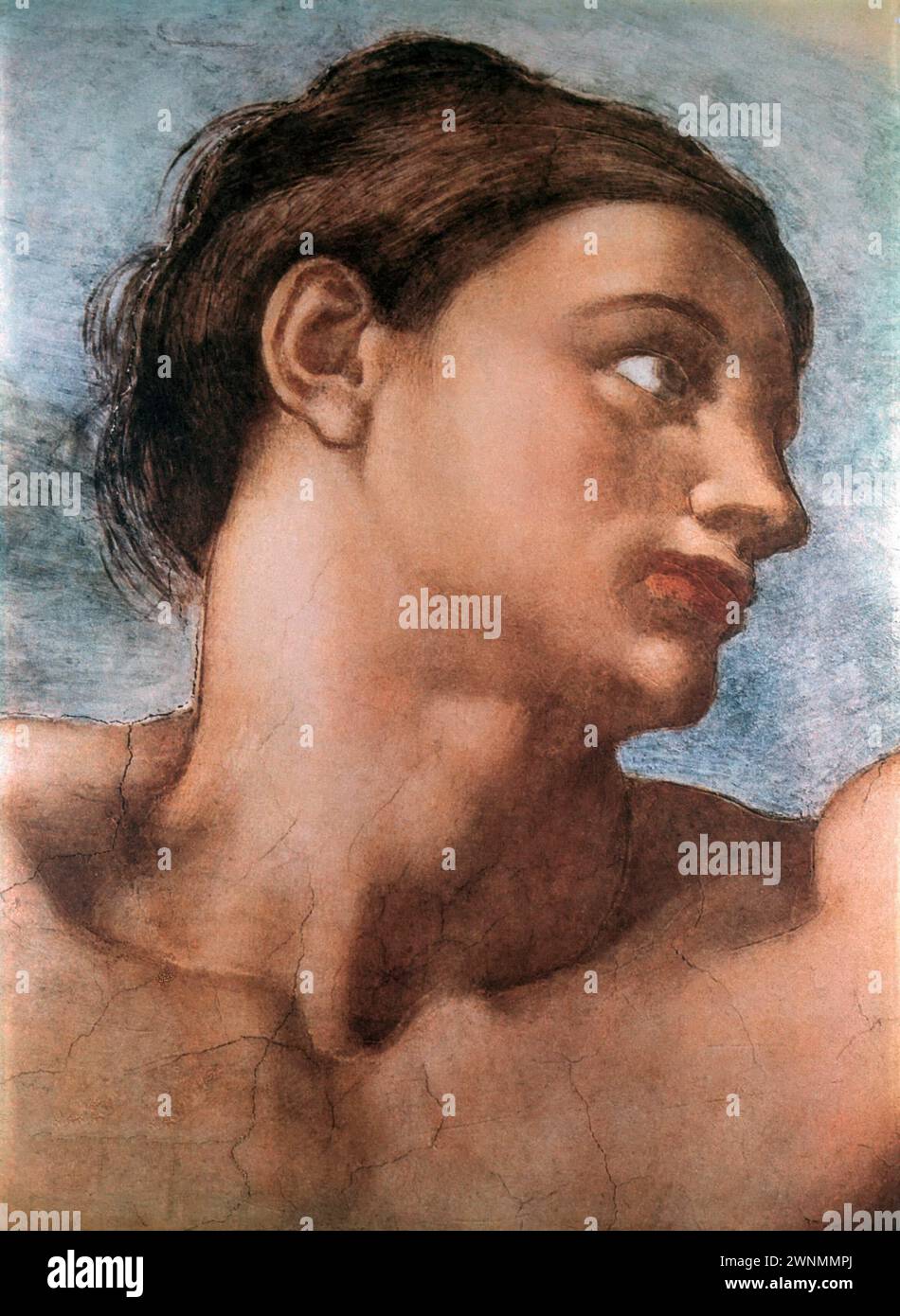 Création d'Adam (fragment) Michelangelo Buonarroti (1475-1564) Banque D'Images