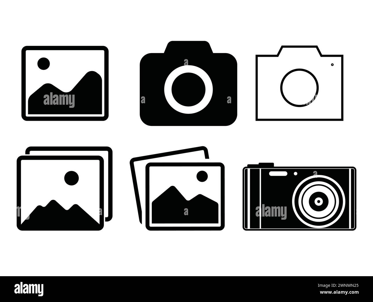 Pack SVG caméra, photographie, photos SVG, Clipart caméra, fichier de découpe caméra, silhouette de caméra, vecteur de caméra, vecteur de caméra, Cricut de caméra Illustration de Vecteur