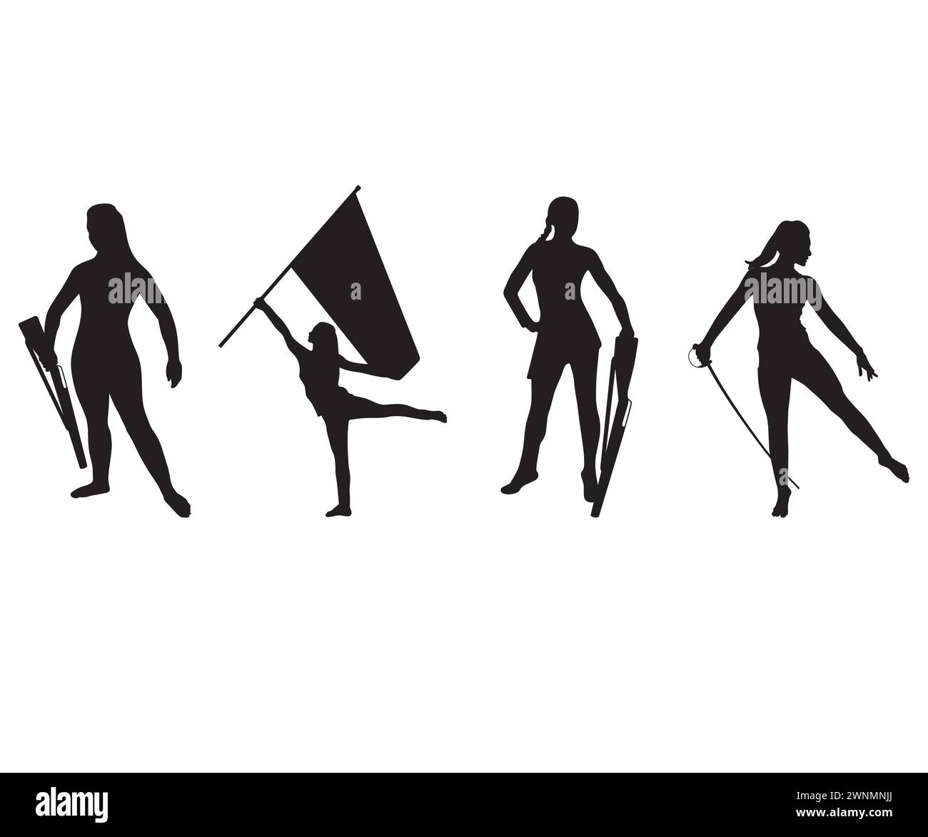 Color Guard Vector, Peace Love Color Guard, Marching Band Clipart, Marching Band Split Monogram, Color Guard Monogram, fusil de garde de couleur noire, Color Illustration de Vecteur