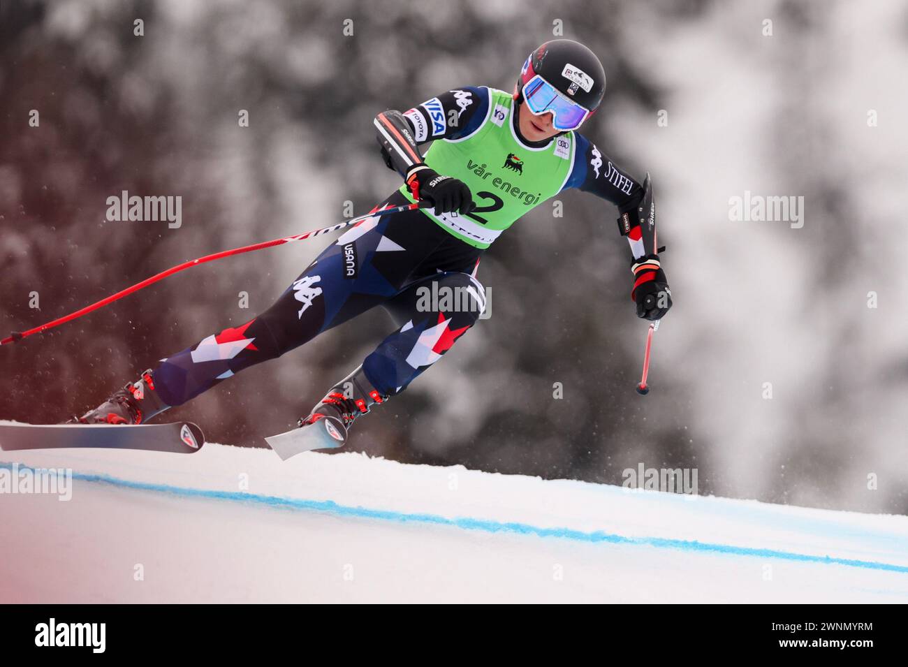 Fåvang 20240303.américaine Lauren Macuga lors de la Coupe du monde FIS Alpine super G pour les femmes à Kvitfjell. Photo : Geir Olsen / NTB Banque D'Images