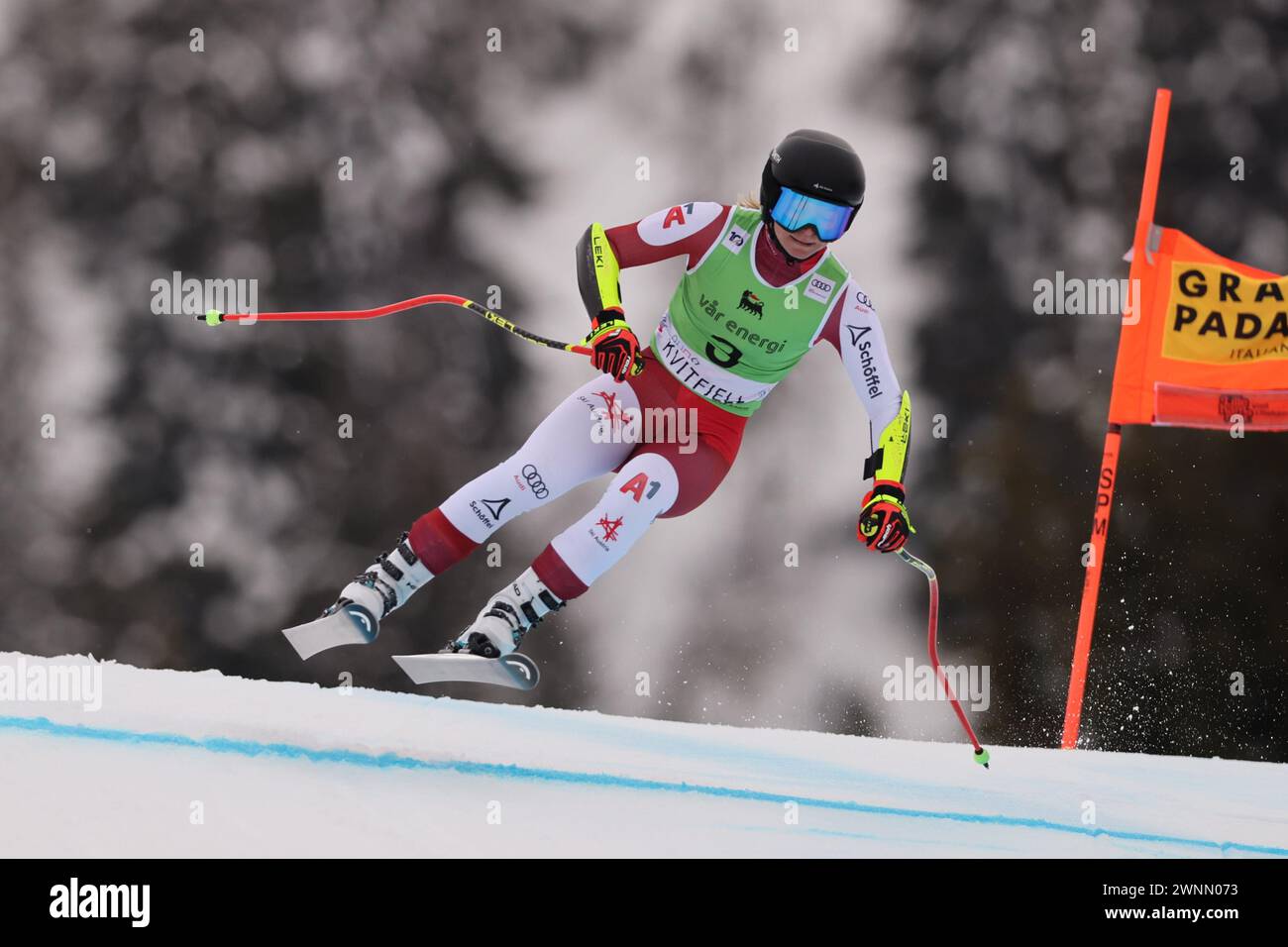 Fåvang 20240303.Ariane Raedler d'Autriche lors de la Coupe du monde FIS Alpine super G pour femmes à Kvitfjell. Photo : Geir Olsen / NTB Banque D'Images