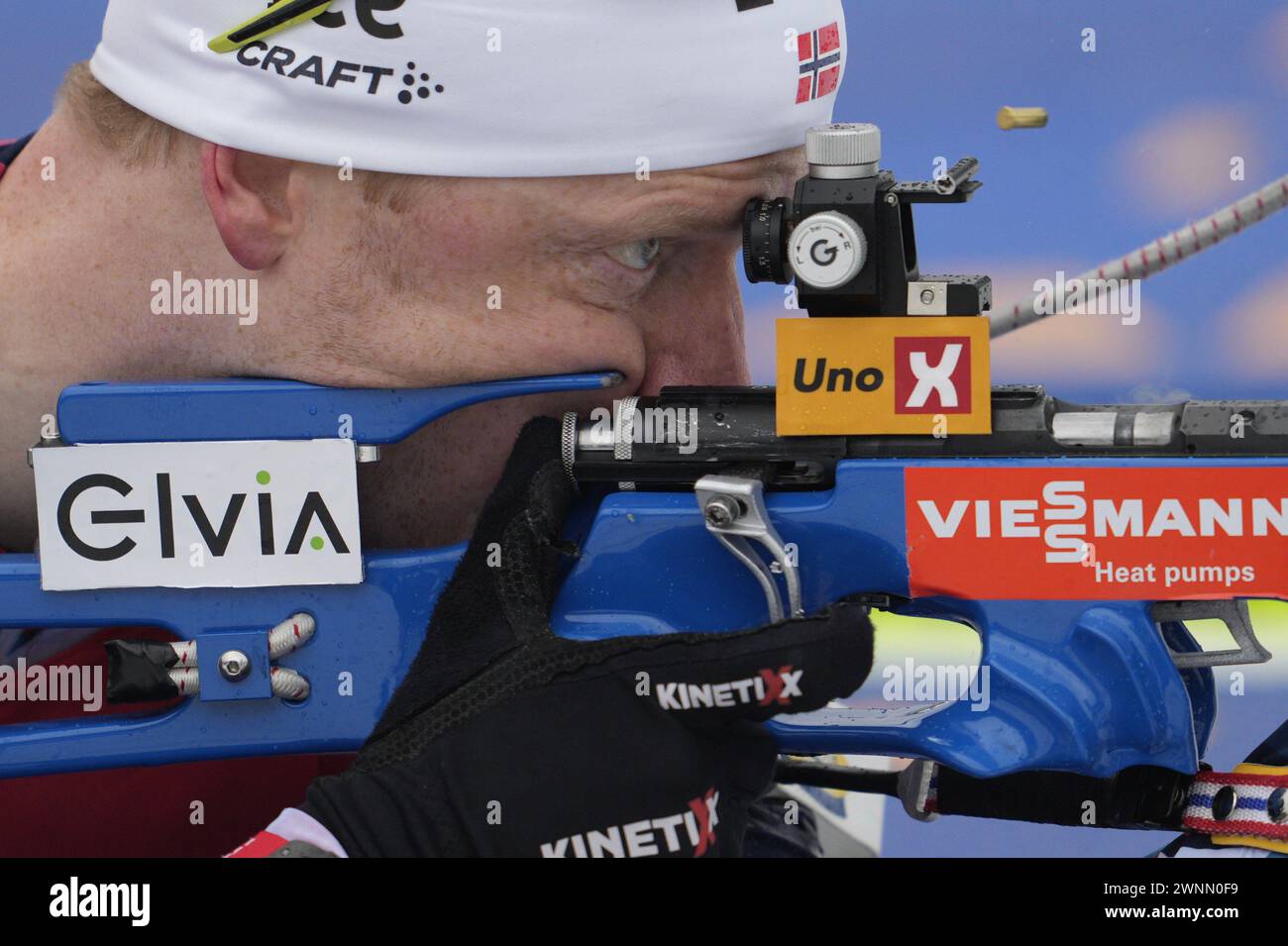 Oslo 20240303.Johannes Thingnes Boe avant la Coupe du monde à Holmenkollen, relais mixte · 4 x 6 km Photo : Javad Parsa / NTB Banque D'Images