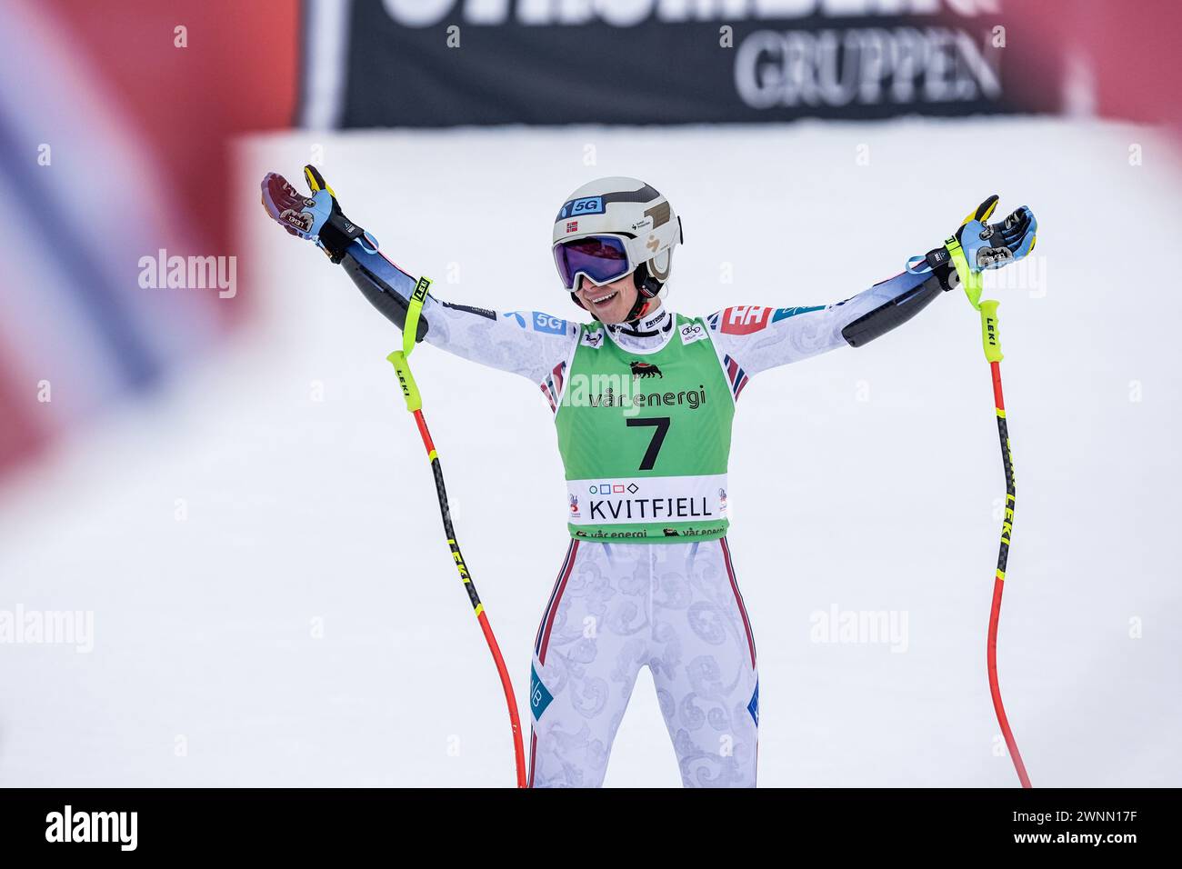 Fåvang 20240303.la norvégienne Ragnhild Mowinckel lors de la Coupe du monde de ski alpin Super-G féminine à Kvitfjell. Photo : Erik Flaaris Johansen / NTB Banque D'Images