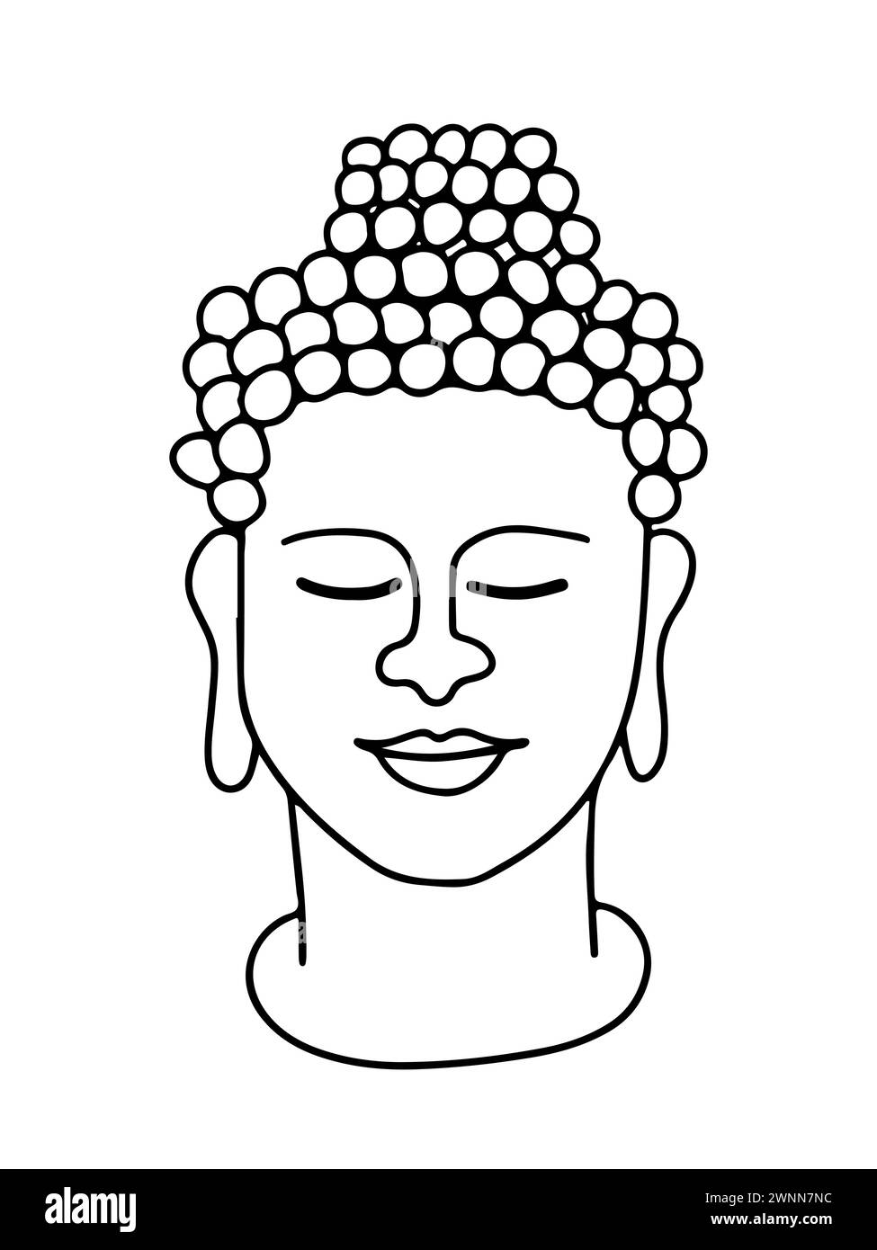 Esquisse vectorielle de statue de bouddha dessinée à la main Illustration de Vecteur