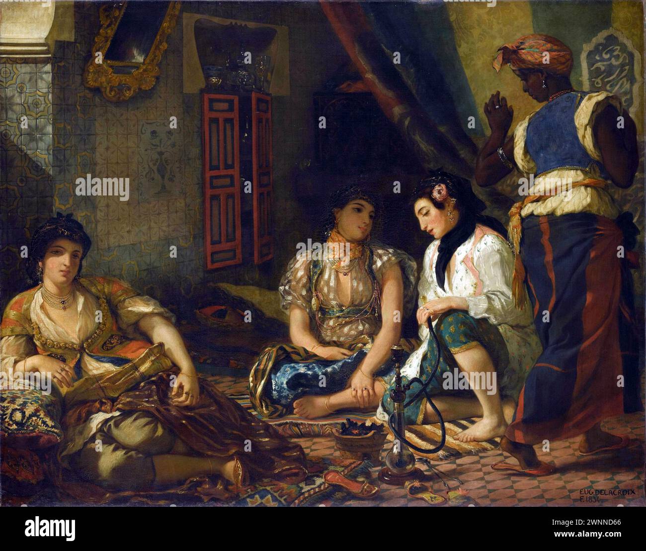 Les femmes d'Alger, 1834, Louvre Eugène Delacroix Banque D'Images