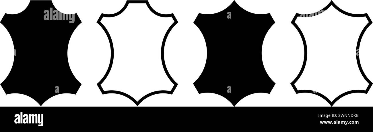 Jeu d'icônes d'étiquettes en cuir véritable Illustration de Vecteur