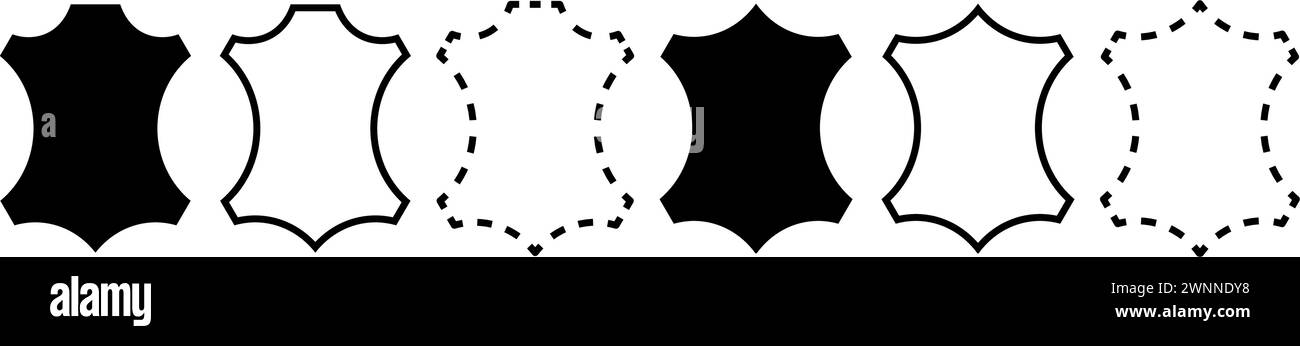 Jeu d'icônes d'étiquettes en cuir véritable Illustration de Vecteur