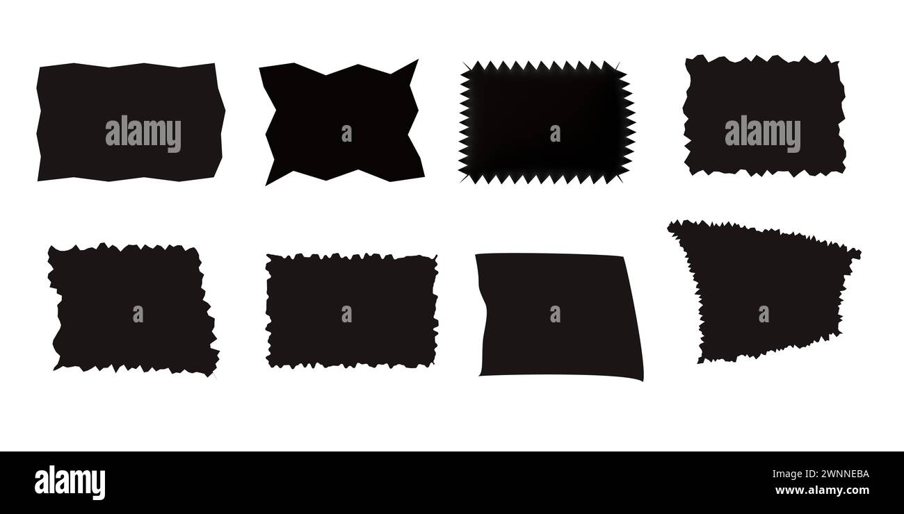 rectangle dentelé dans le vecteur de couleur noir Illustration de Vecteur