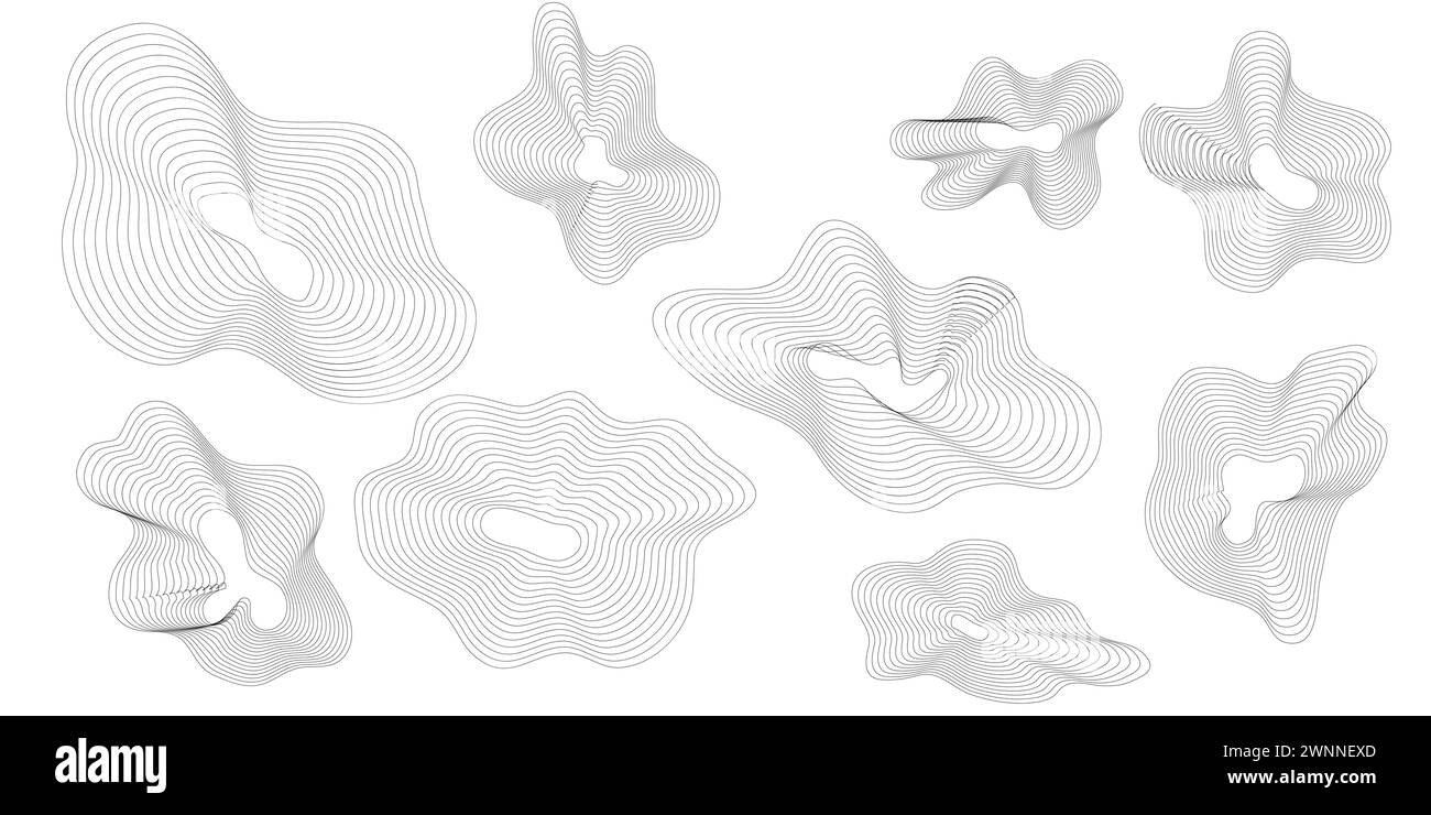 Ensemble de forme isolée de maille pour la décoration Illustration de Vecteur