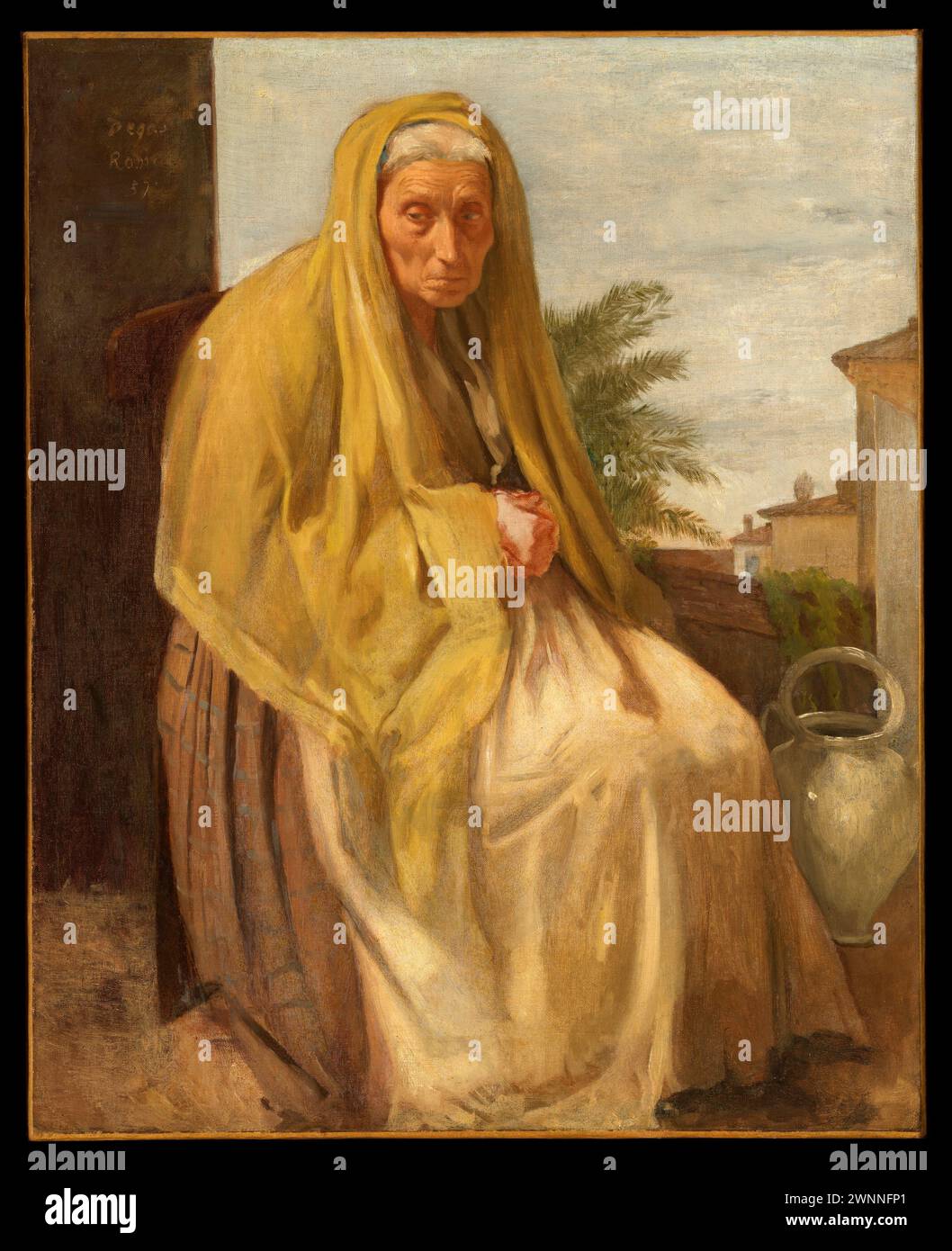 La vieille italienne. Edgar Degas. 1857, Banque D'Images