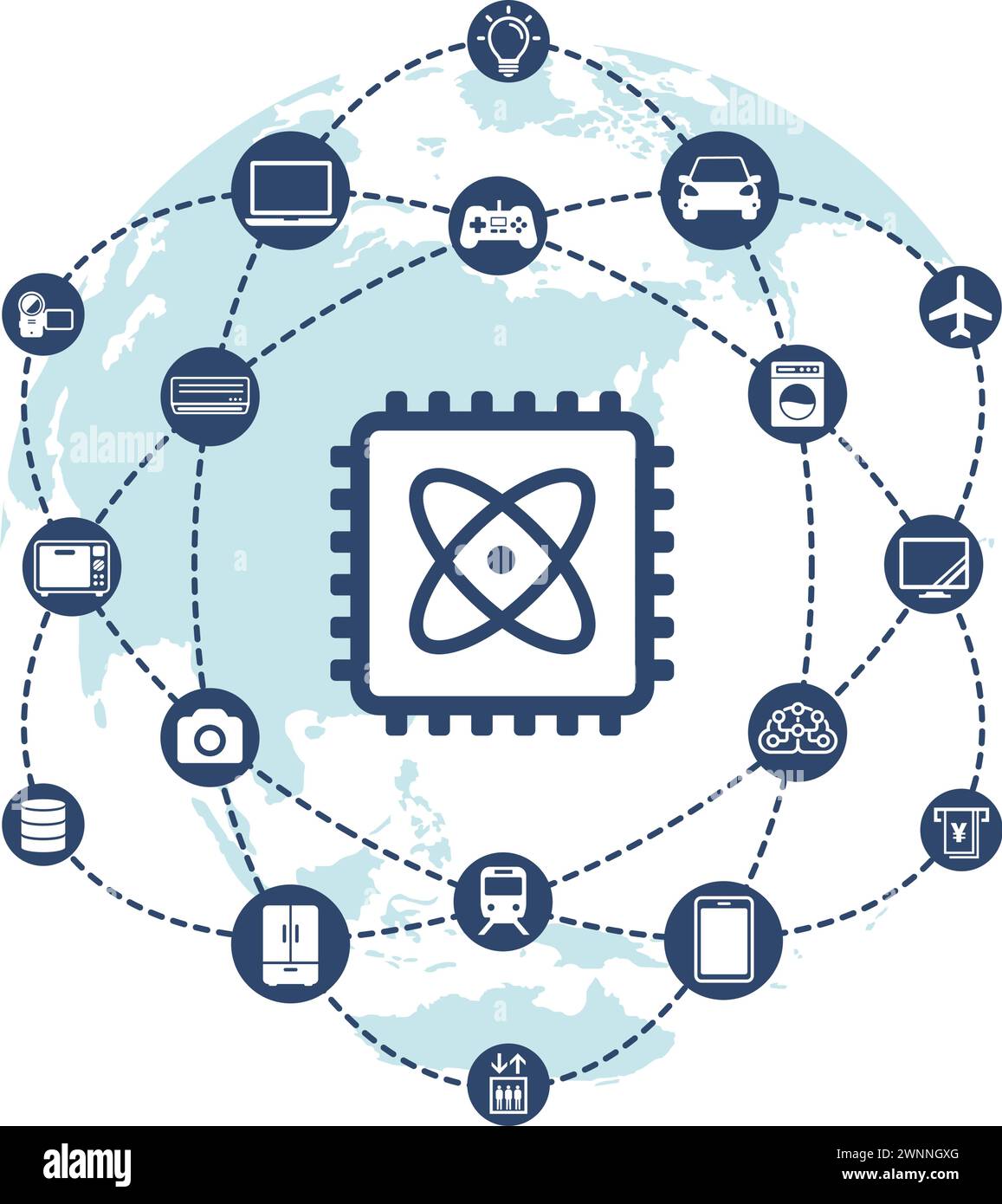 Illustration vectorielle d'un semi-conducteur et de ses applications. Illustration de Vecteur