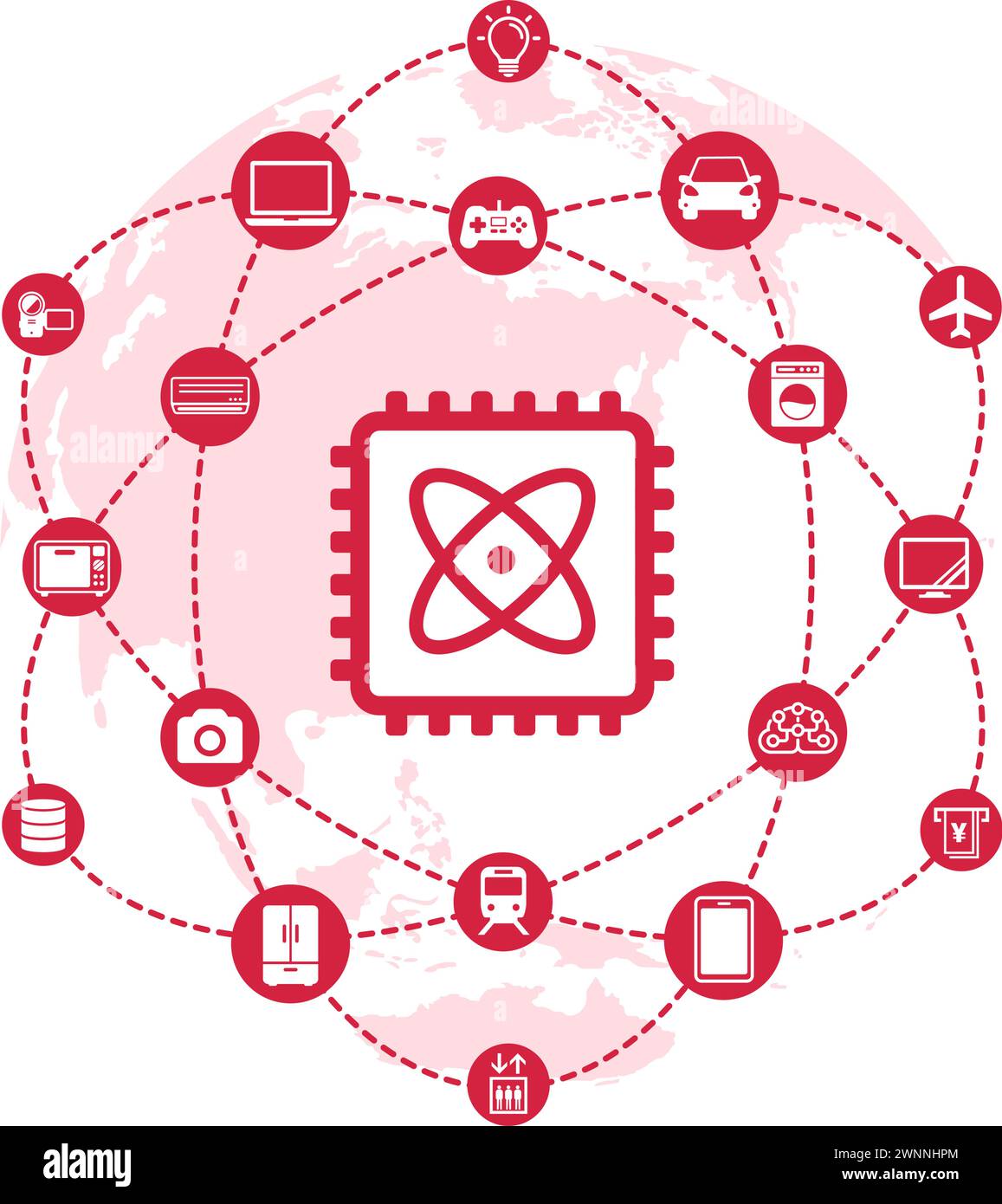 Illustration vectorielle d'un semi-conducteur et de ses applications. Illustration de Vecteur