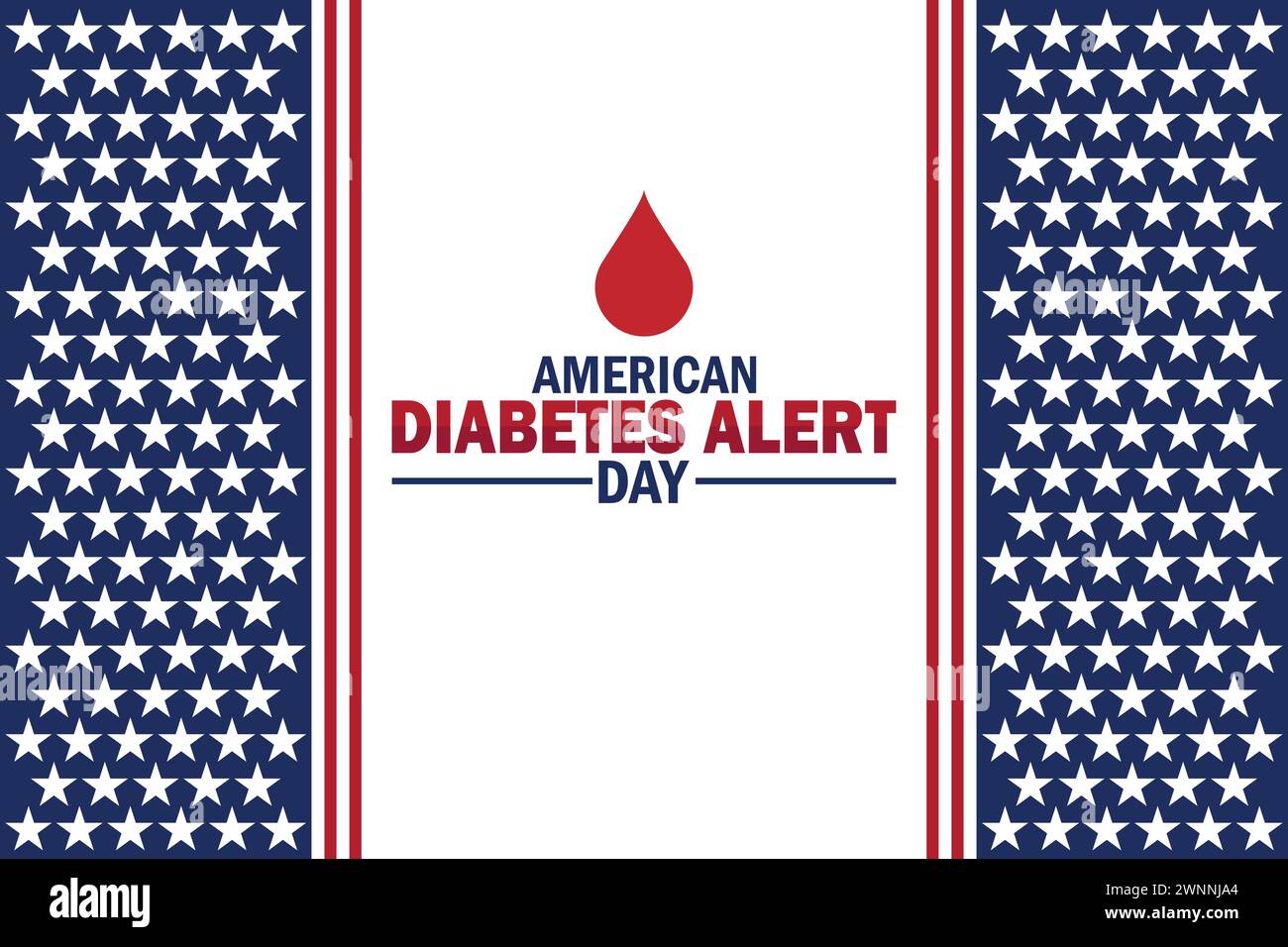 American Diabetes Alert Day fond d'écran avec des formes et typographie. American Diabetes Alert Day, contexte Illustration de Vecteur