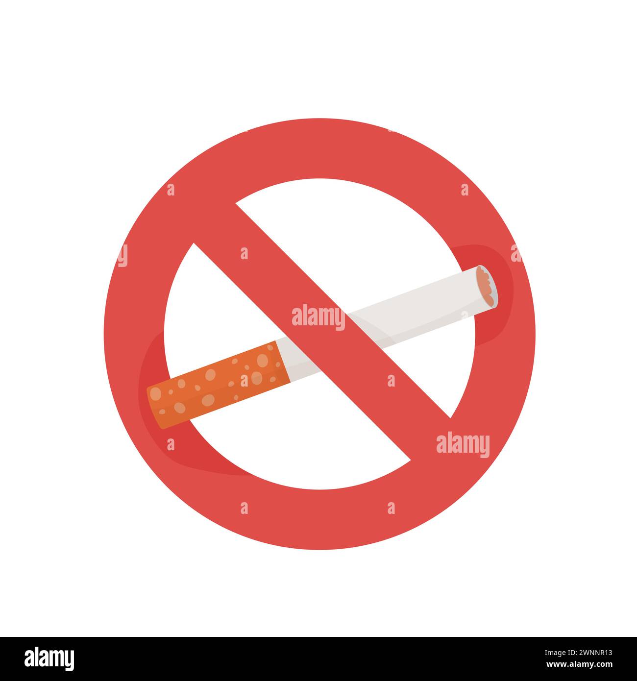 Journée mondiale sans tabac, cigarette barrée, interdiction de fumer. Illustration vectorielle sur blanc Illustration de Vecteur