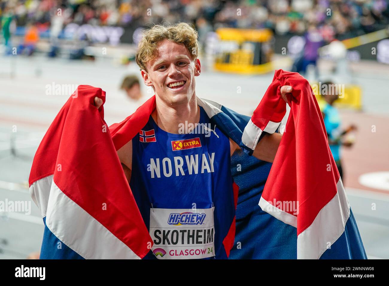 Glasgow, Écosse 20240303.le norvégien Sander Skotheim a remporté la médaille d'argent à l'heptathlon lors des Championnats du monde d'athlétisme en salle à Glasgow. Photo : Lise Aaserud / NTB Banque D'Images