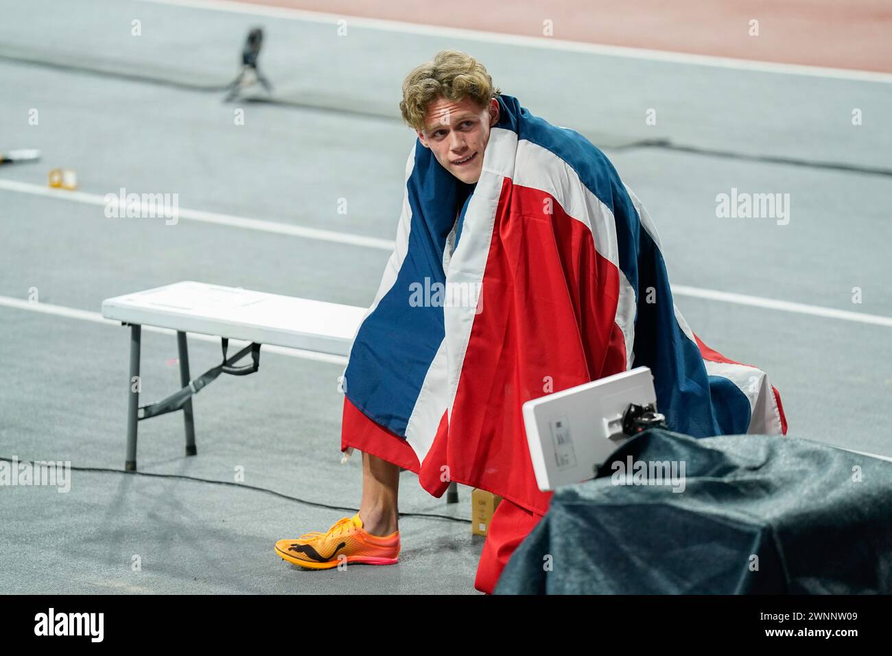 Glasgow, Écosse 20240303.le norvégien Sander Skotheim a remporté l'argent à l'heptathlon lors des Championnats du monde d'athlétisme en salle à Glasgow. Photo : Lise Åserud / NTB Banque D'Images