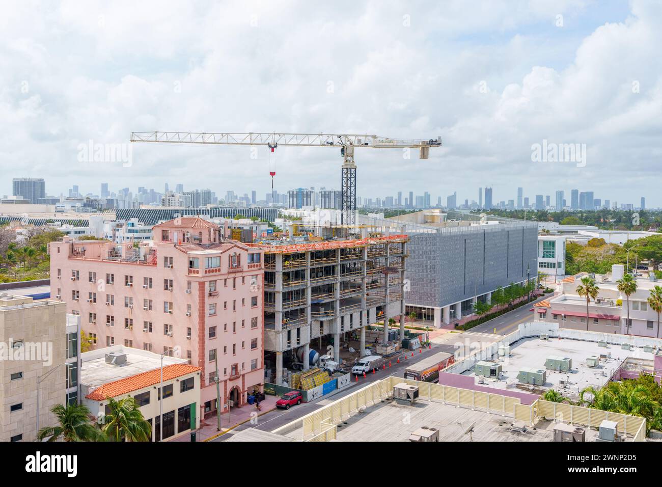 Miami Beach, FL, États-Unis - 1er mars 2024 : Nouvelle construction Miami Beach FL Banque D'Images