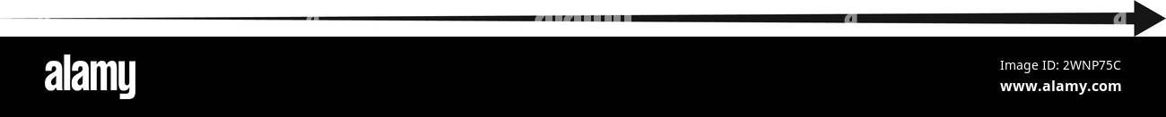 Longue flèche droite horizontale avec effet de mouvement ou de vitesse. Pointeur noir, direction, orientation, avance, position ou signe de localisation isolé sur fond blanc. Illustration graphique vectorielle. Illustration de Vecteur
