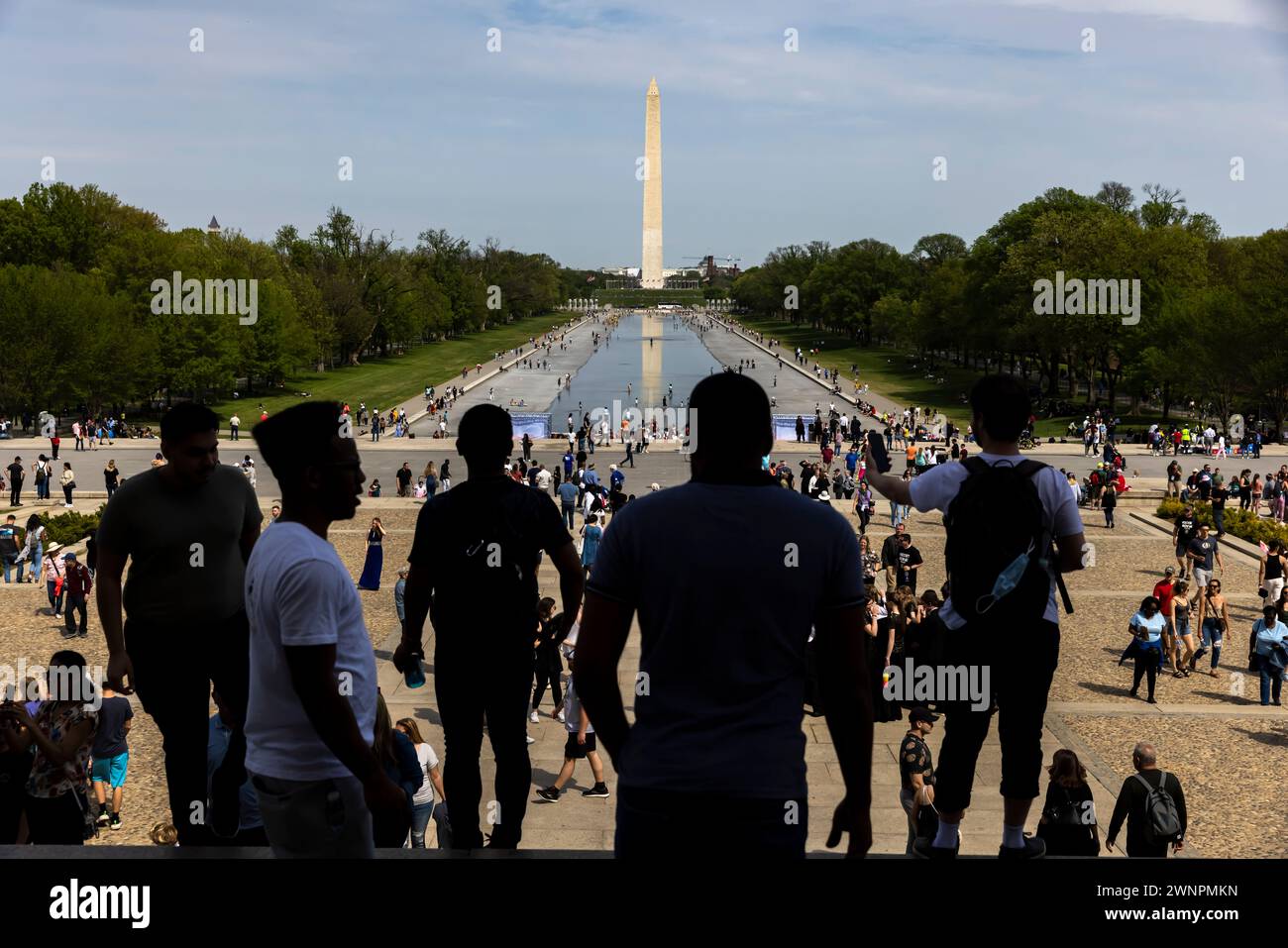 Le site regardant vers le Washington Monument où Martin Luther King a prononcé son célèbre discours « J'ai Un rêve ». Banque D'Images