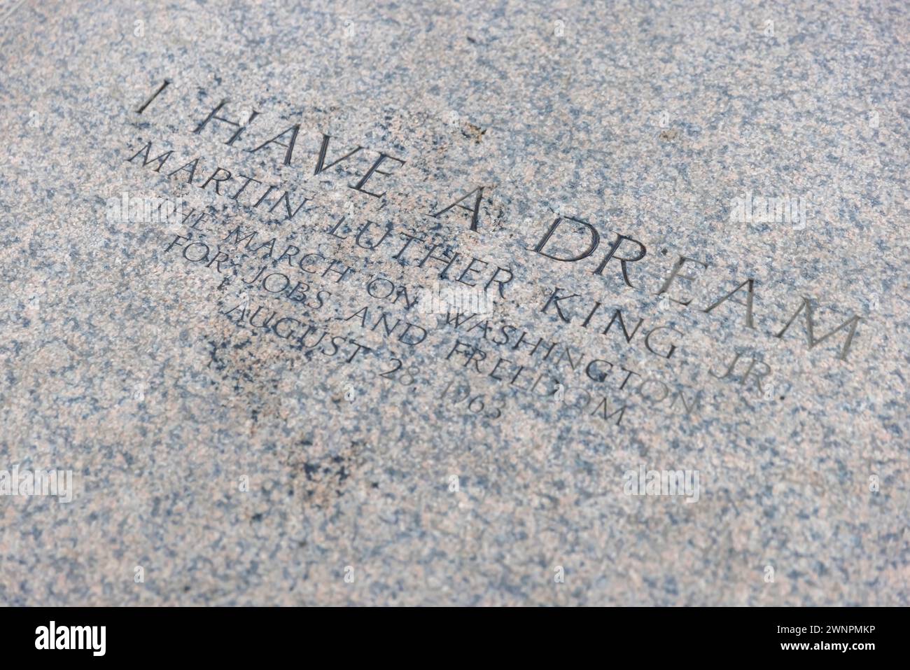Le site regardant vers le Washington Monument où Martin Luther King a prononcé son célèbre discours « J'ai Un rêve ». Banque D'Images