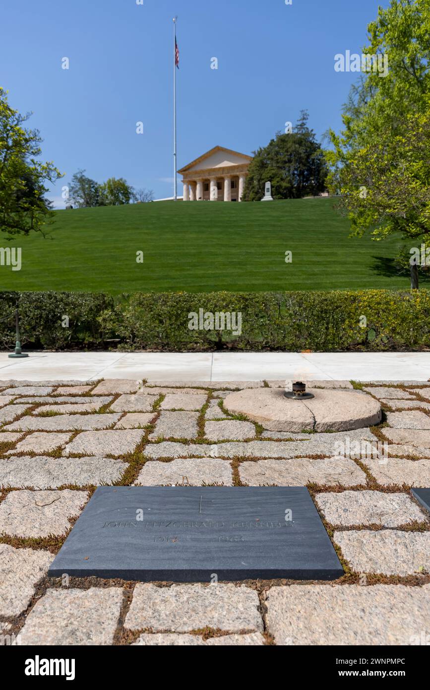 Le cimetière national d'Arlington est le dernier lieu de repos de John F. Kennedy. Banque D'Images