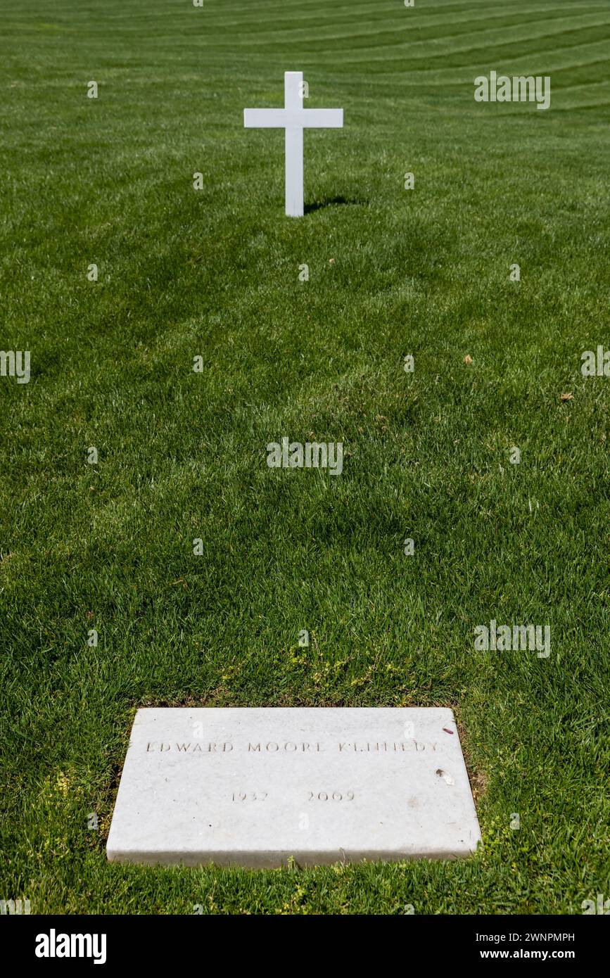 Le cimetière national d'Arlington est la dernière demeure d'Edward Kennedy. Banque D'Images