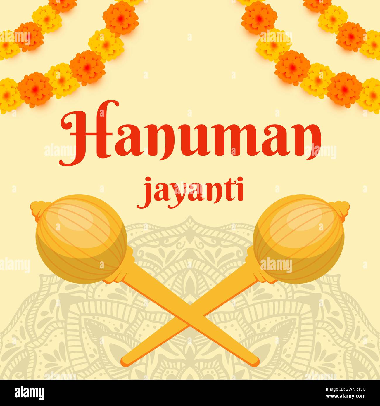 illustration hanuman jayanti style de conception vectorielle plat Illustration de Vecteur