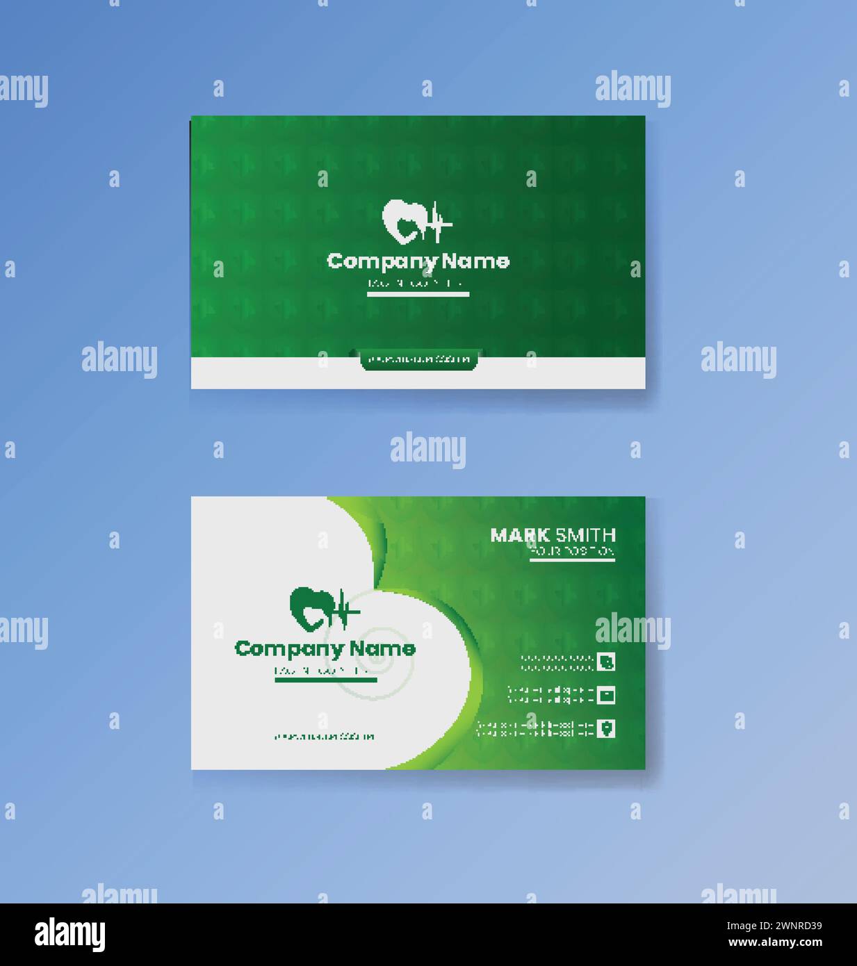 modèle de conception de carte de visite médicale. carte de visite de la clinique. conception de cartes de visite hospitalières. Illustration de Vecteur