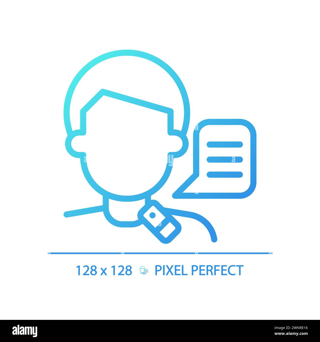 Icône de vecteur linéaire de gradient de parole larynx Illustration de Vecteur