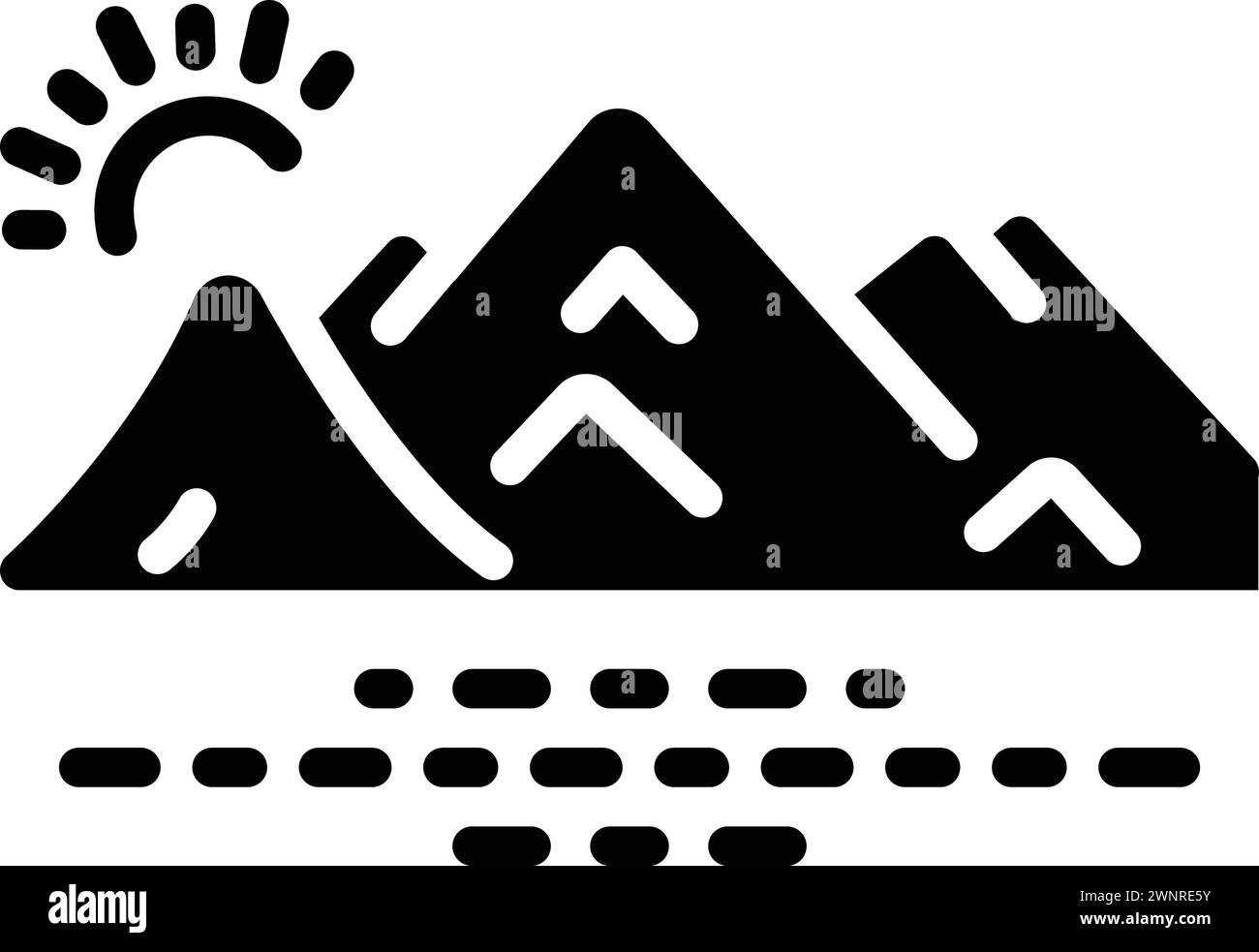 Icône pour alpin, montagne Illustration de Vecteur