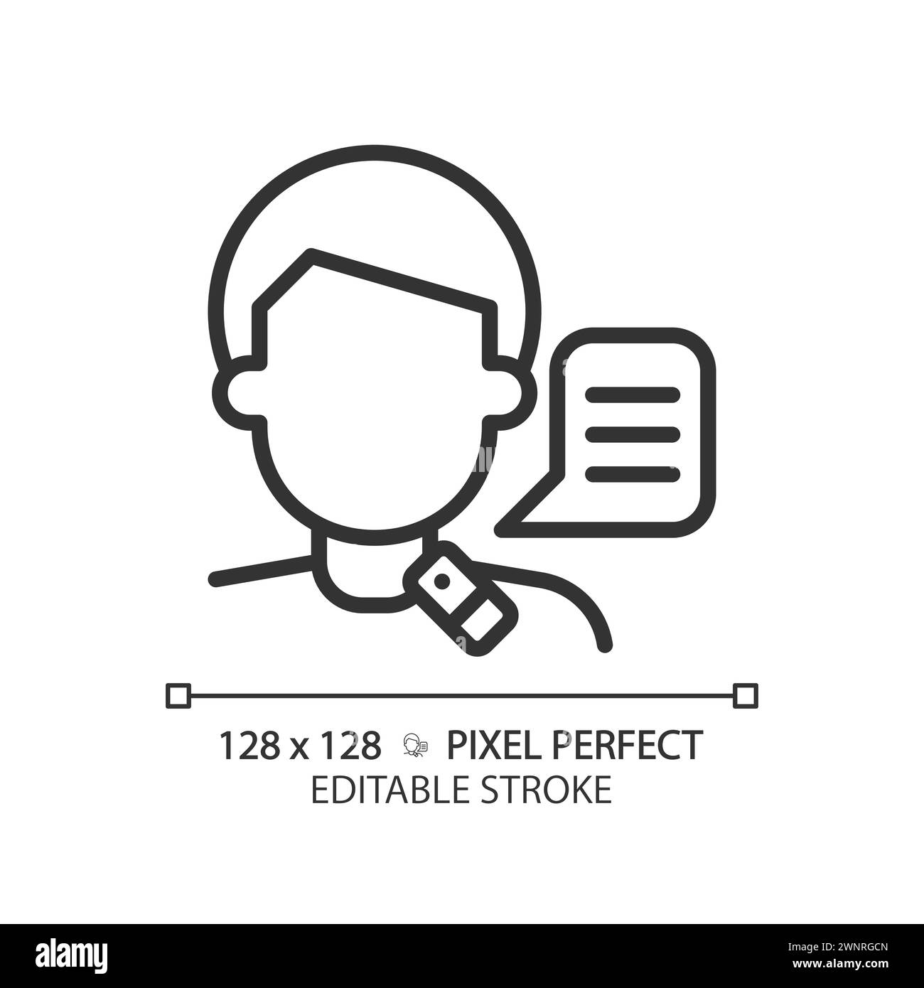 Icône de parole linéaire larynx Illustration de Vecteur