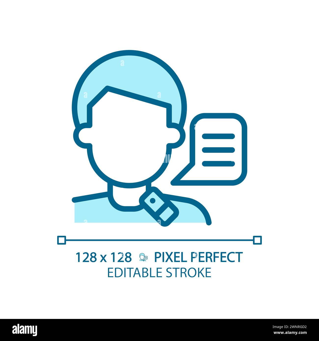 Icône bleu clair de parole larynx Illustration de Vecteur