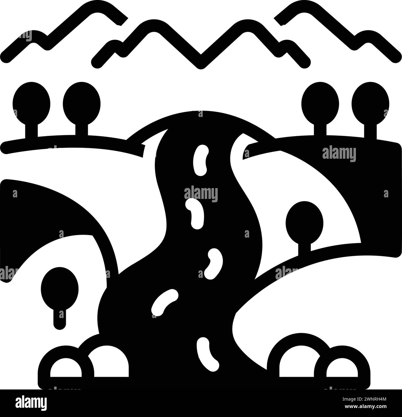 Icône pour rivière ; montagne Illustration de Vecteur