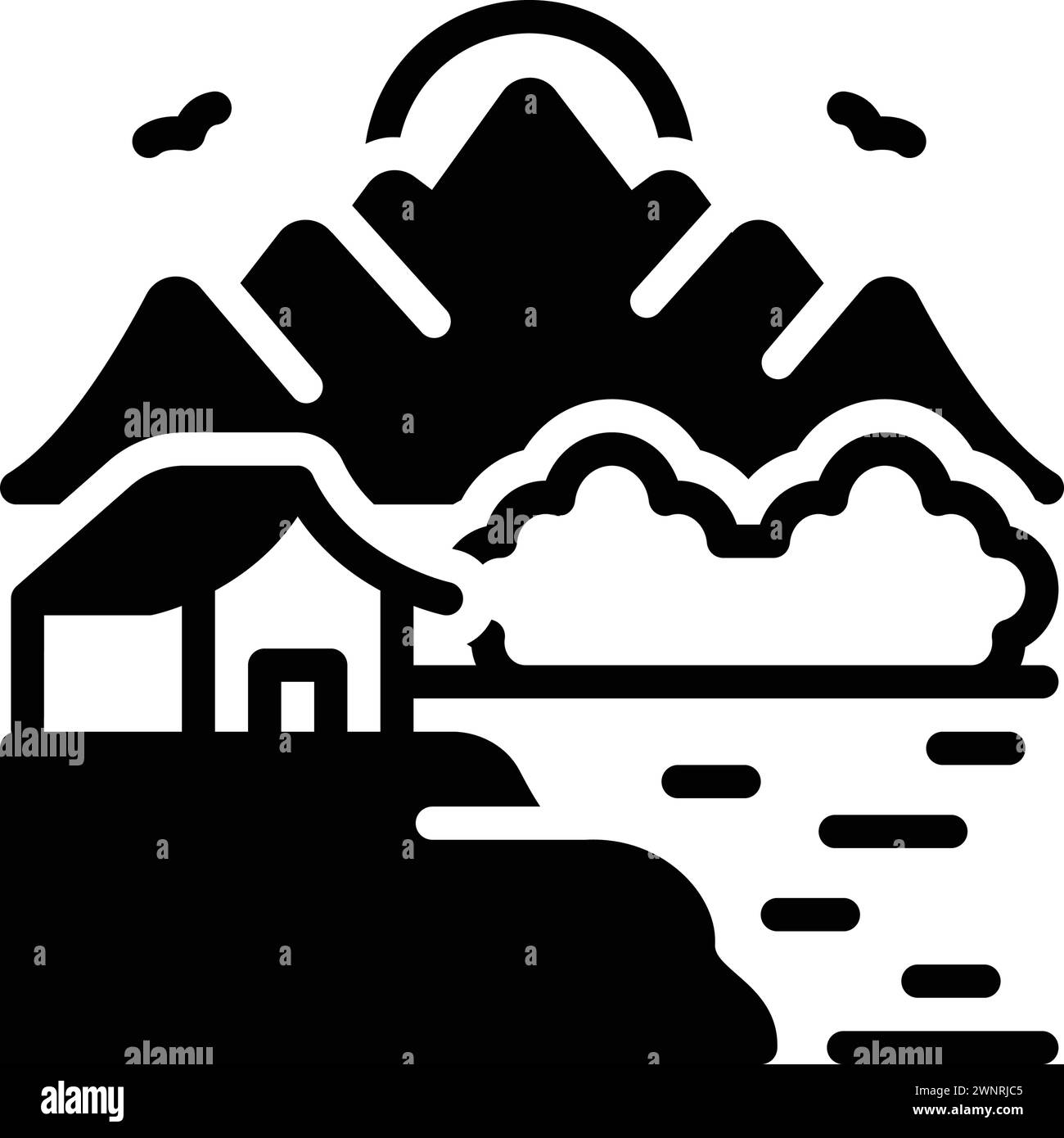 Icône pour Highland, alpin Illustration de Vecteur
