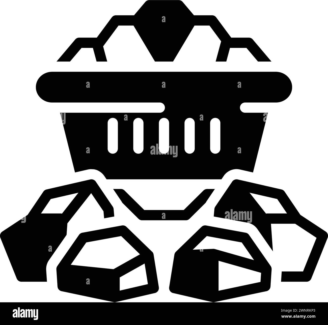 Icône pour le charbon ; combustion du charbon Illustration de Vecteur