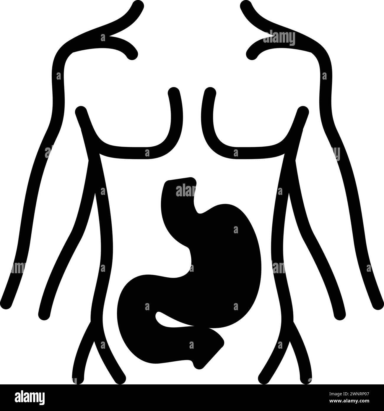 Icône pour estomac, ventre Illustration de Vecteur