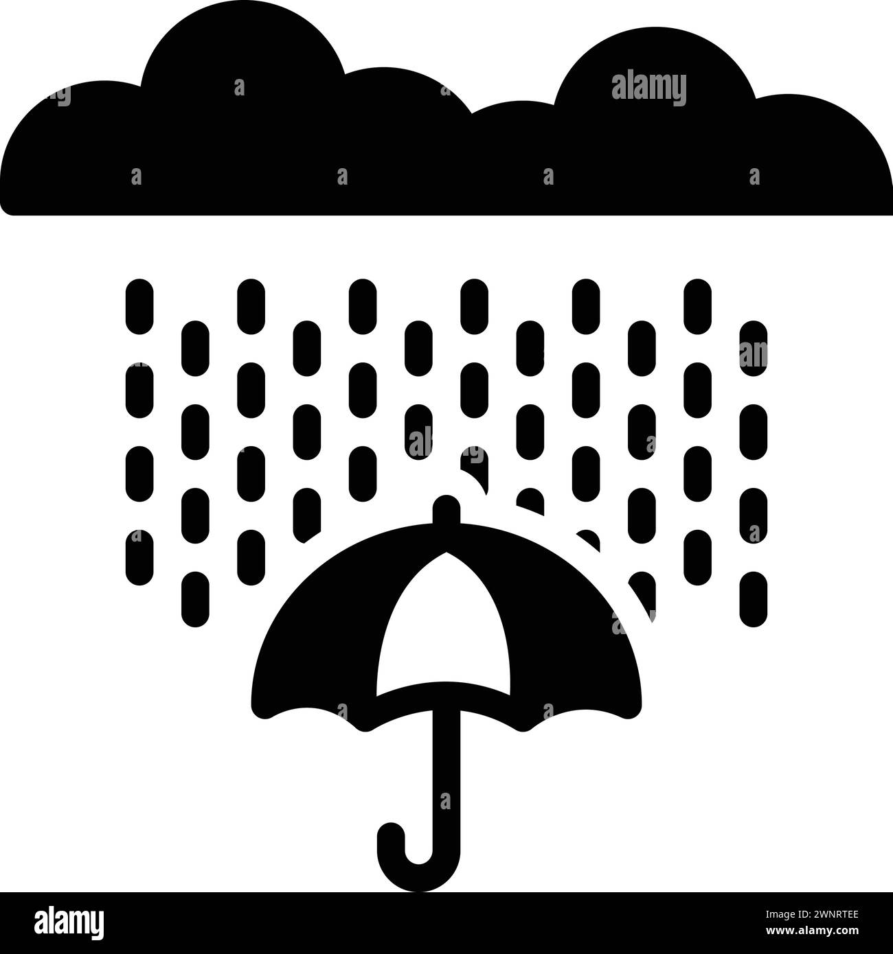 Icône pour la pluie, la pluie Illustration de Vecteur