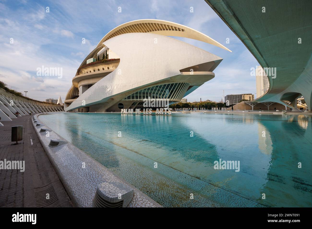 Queen Sofia Palais des Arts bâtiment moderne dans la Cité des Arts et des Sciences Valence Espagne Banque D'Images