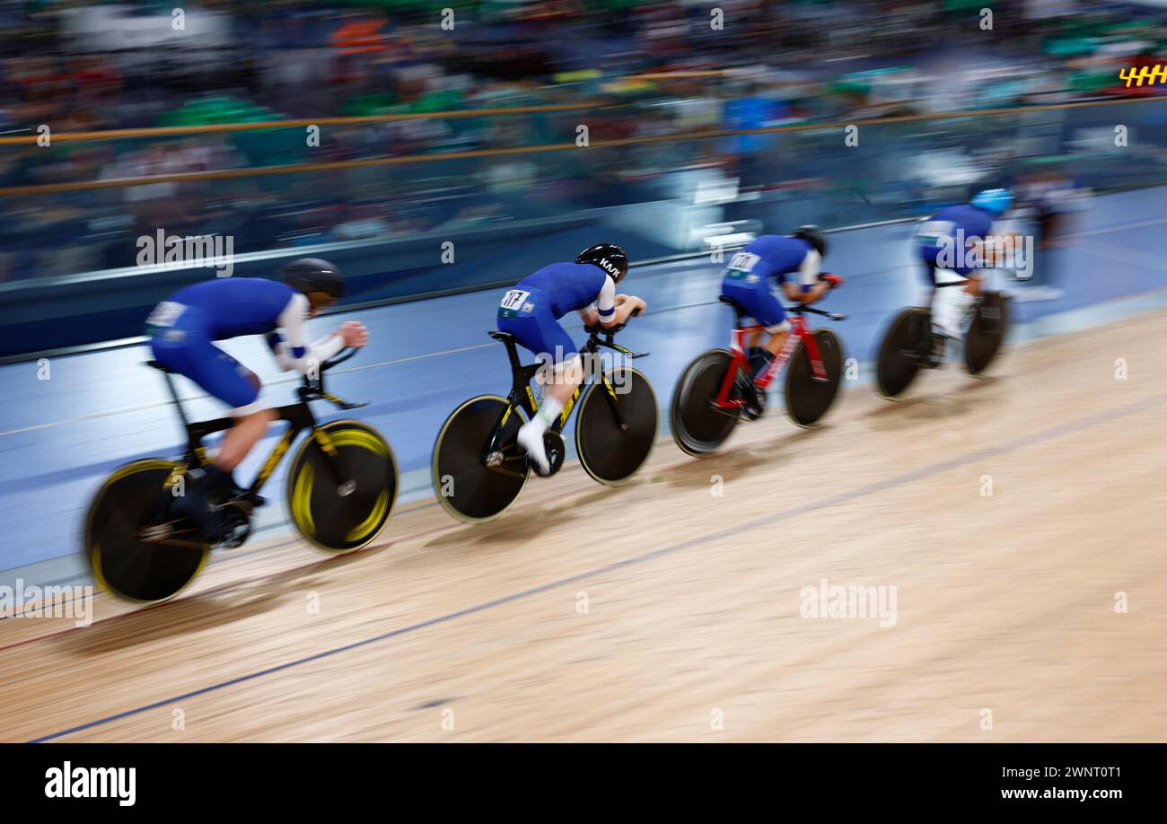 Complexe sportif Sleeman 4 mars 2024 : action des Championnats nationaux AusCycling Track, Anna Meares Velodrome (Promediapix / SPP) Banque D'Images